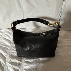 Vintage Coach Black Leather Demi Hampton Bag wristlet